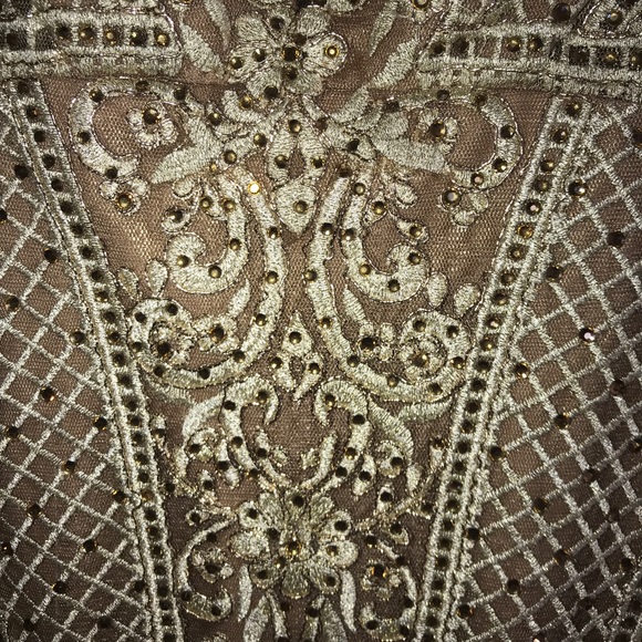 Prom dress evening gown Golden one of a kind - Picture 5 of 8